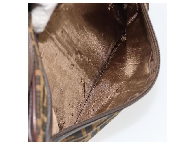 FENDI Zucca Canvas Schultertasche Schwarz Braun Auth 182351 - Ansicht 12