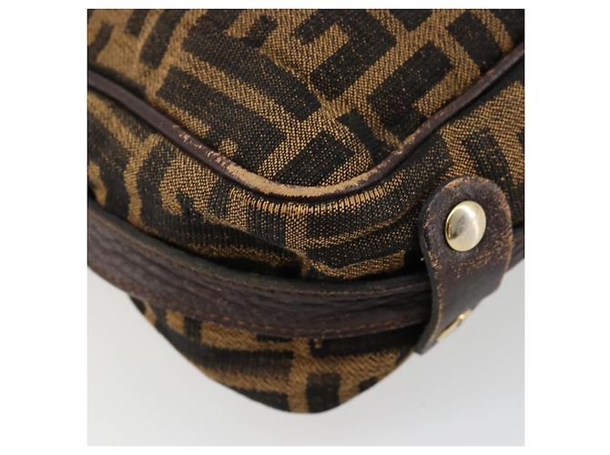FENDI Zucca Canvas Schultertasche Schwarz Braun Auth 182351 - Ansicht 14