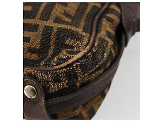 FENDI Zucca Canvas Schultertasche Schwarz Braun Auth 182351 - Ansicht 15