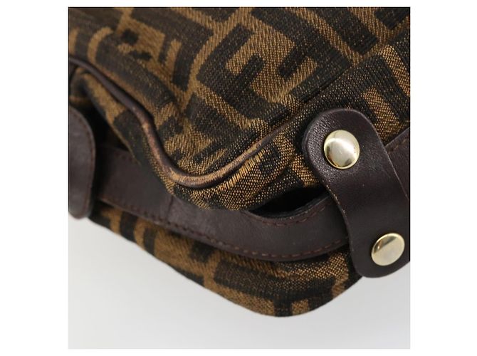 FENDI Zucca Canvas Schultertasche Schwarz Braun Auth 182351 - Ansicht 16