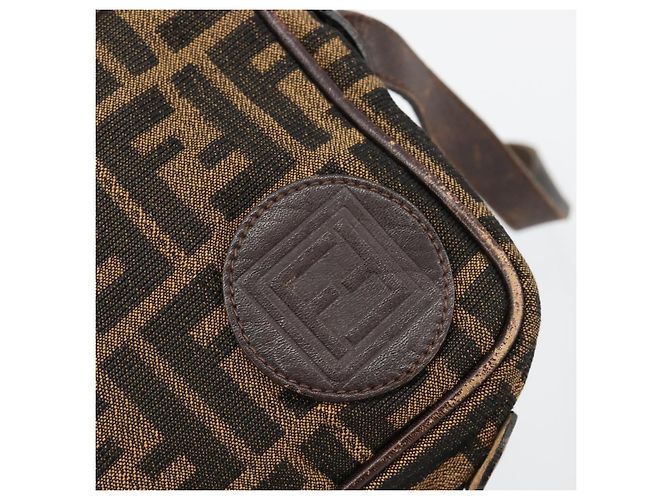 FENDI Zucca Canvas Schultertasche Schwarz Braun Auth 182351 - Ansicht 17