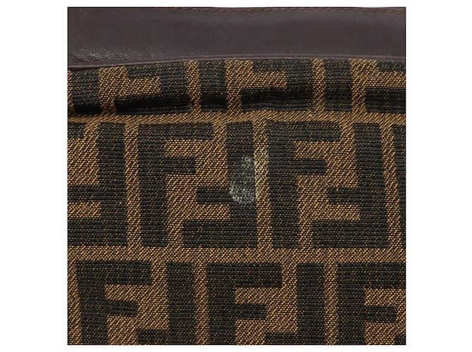 FENDI Zucca Canvas Schultertasche Schwarz Braun Auth 182351 - Ansicht 3