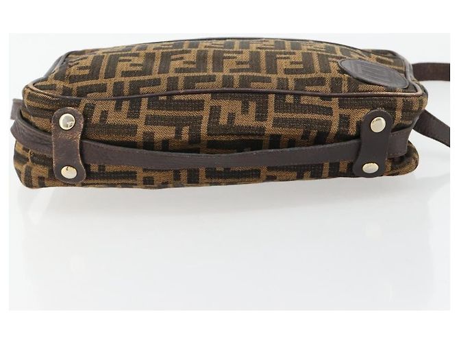 FENDI Zucca Canvas Schultertasche Schwarz Braun Auth 182351 - Ansicht 6