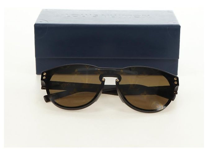 Gafas de sol redondas LOUIS VUITTON Monogram LV Waimea de plástico Marrón Auth 181664SAM Castaño Monograma - vista 12