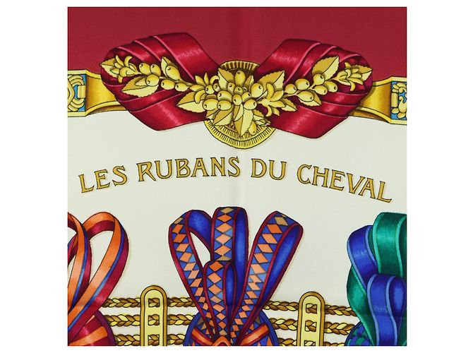 Hermès HERMES Carré 90 Sciarpa "LES RUBANS DU CHEVAL" Seta Multicolore Autentica BA12984V - vista 13