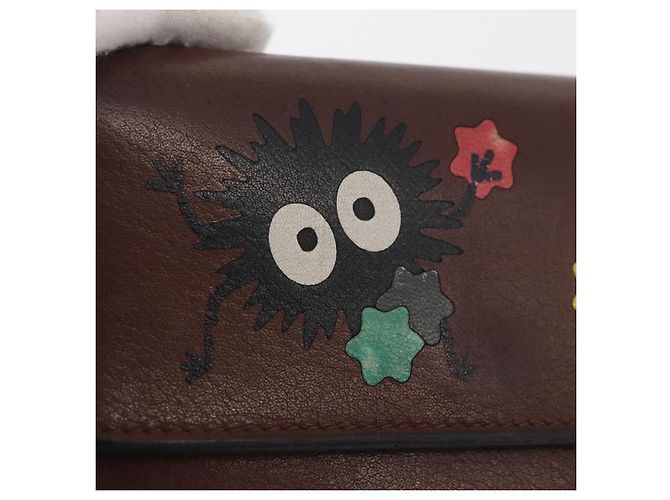 LOEWE LOEWE �~ Studio Ghibli Suswatari Cartera de Cuero Marrón Oro Auth 167360A Castaño Dorado - vista 17