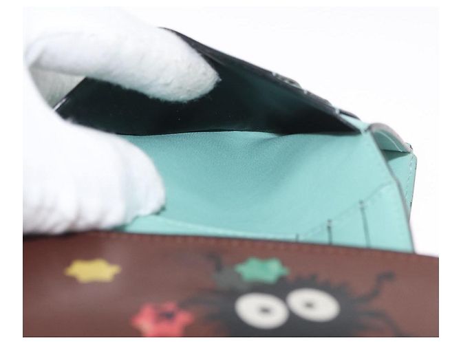 LOEWE LOEWE �~ Studio Ghibli Suswatari Cartera de Cuero Marrón Oro Auth 167360A Castaño Dorado - vista 22