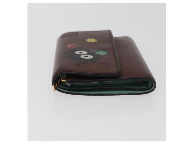 LOEWE LOEWE �~ Studio Ghibli Suswatari Cartera de Cuero Marrón Oro Auth 167360A Castaño Dorado - vista 4