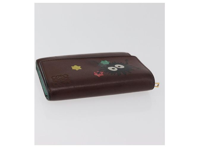 LOEWE LOEWE �~ Studio Ghibli Suswatari Cartera de Cuero Marrón Oro Auth 167360A Castaño Dorado - vista 5