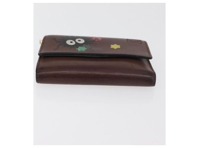LOEWE LOEWE �~ Studio Ghibli Suswatari Cartera de Cuero Marrón Oro Auth 167360A Castaño Dorado - vista 6