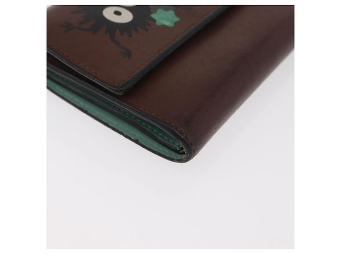 LOEWE LOEWE �~ Studio Ghibli Suswatari Cartera de Cuero Marrón Oro Auth 167360A Castaño Dorado - vista 7