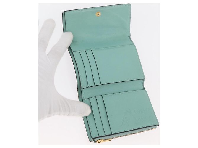 LOEWE LOEWE �~ Studio Ghibli Suswatari Cartera de Cuero Marrón Oro Auth 167360A Castaño Dorado - vista 8