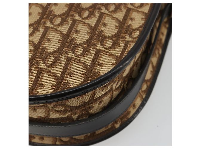 Borsa a tracolla Christian Dior Trotter Canvas Beige Oro Auth 178904 D'oro - vista 14
