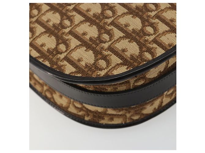 Borsa a tracolla Christian Dior Trotter Canvas Beige Oro Auth 178904 D'oro - vista 15