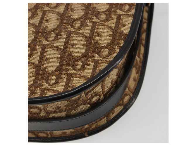 Borsa a tracolla Christian Dior Trotter Canvas Beige Oro Auth 178904 D'oro - vista 16