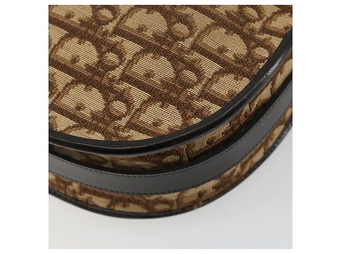 Borsa a tracolla Christian Dior Trotter Canvas Beige Oro Auth 178904 D'oro - vista 17