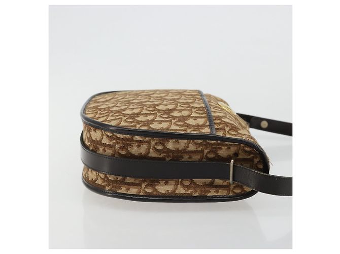Borsa a tracolla Christian Dior Trotter Canvas Beige Oro Auth 178904 D'oro - vista 3