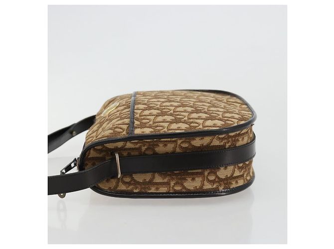Borsa a tracolla Christian Dior Trotter Canvas Beige Oro Auth 178904 D'oro - vista 4