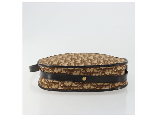 Borsa a tracolla Christian Dior Trotter Canvas Beige Oro Auth 178904 D'oro - vista 5