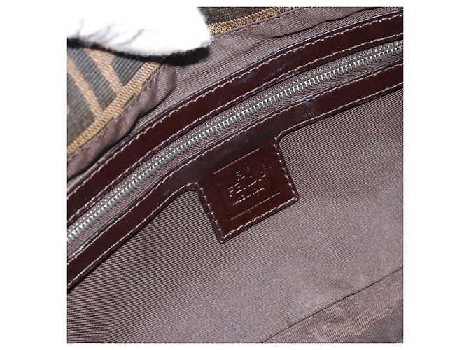 FENDI Zucca Canvas Mamma Baguette Shoulder Bag Black Brown Auth 181873SAM Marrone Nero - vista 18