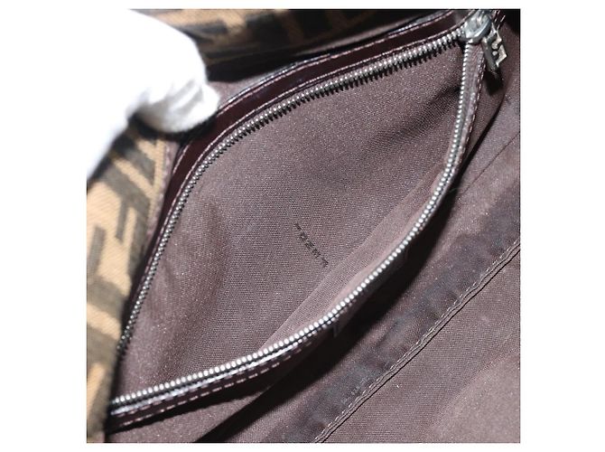 FENDI Zucca Canvas Mamma Baguette Shoulder Bag Black Brown Auth 181873SAM Marrone Nero - vista 22