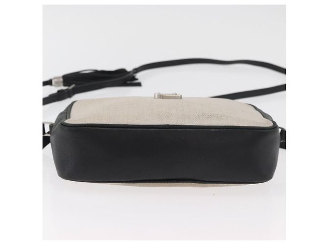 Borsa a Spalla SAINT LAURENT in Tela Cerata Silver Beige Auth bs35257 Argento - vista 6