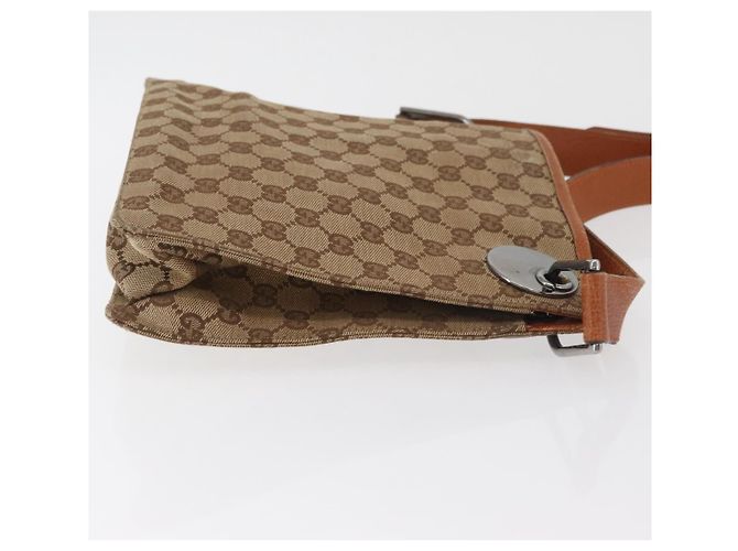 Borsa a Spalla GUCCI GG Canvas Beige Argento 120841 Auth BA13157 - vista 3