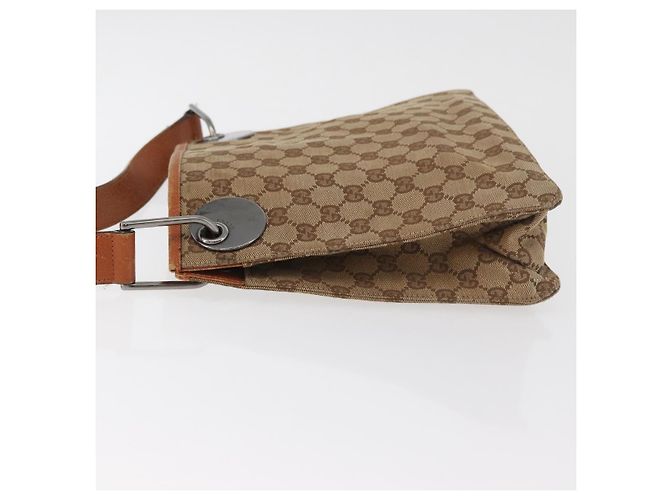 Borsa a Spalla GUCCI GG Canvas Beige Argento 120841 Auth BA13157 - vista 4