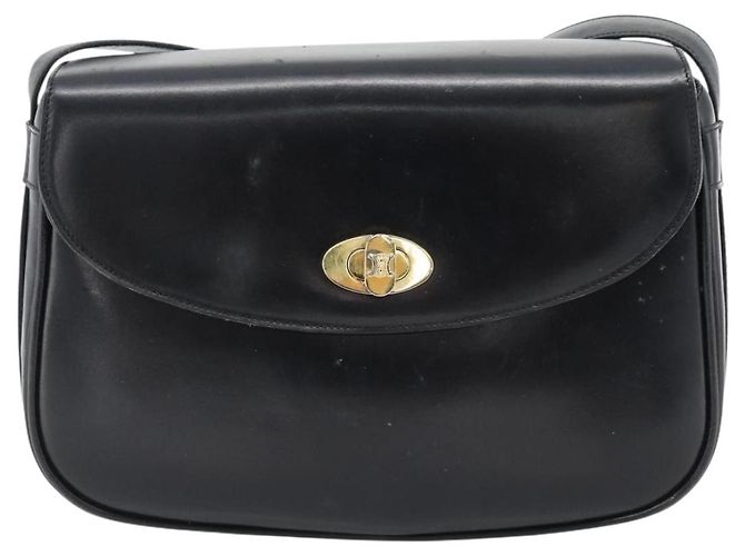 Céline CELINE Schultertasche aus Leder Schwarz Gold Auth 181762 Golden - Ansicht 13
