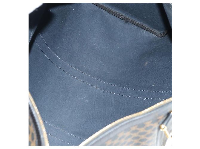 Céline Borsa Boston CELINE in tela Macadam PVC Pelle Nera Oro Auth mr2439 Nero D'oro - vista 11