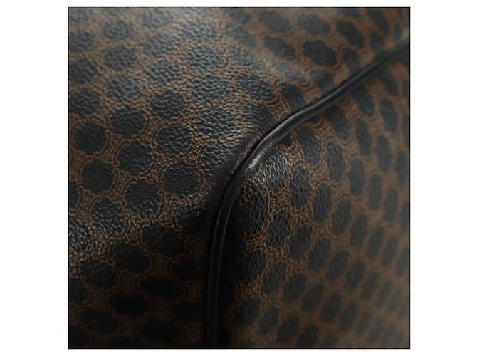 Céline Borsa Boston CELINE in tela Macadam PVC Pelle Nera Oro Auth mr2439 Nero D'oro - vista 15