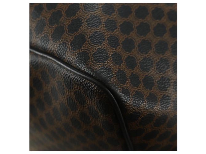 Céline Borsa Boston CELINE in tela Macadam PVC Pelle Nera Oro Auth mr2439 Nero D'oro - vista 16