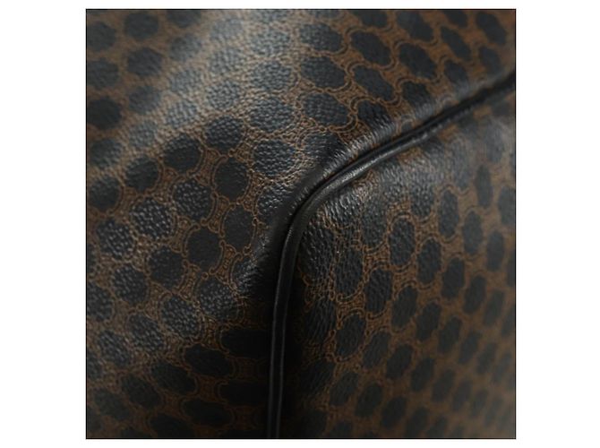 Céline Borsa Boston CELINE in tela Macadam PVC Pelle Nera Oro Auth mr2439 Nero D'oro - vista 17