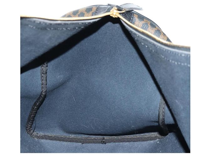 Céline Borsa Boston CELINE in tela Macadam PVC Pelle Nera Oro Auth mr2439 Nero D'oro - vista 23