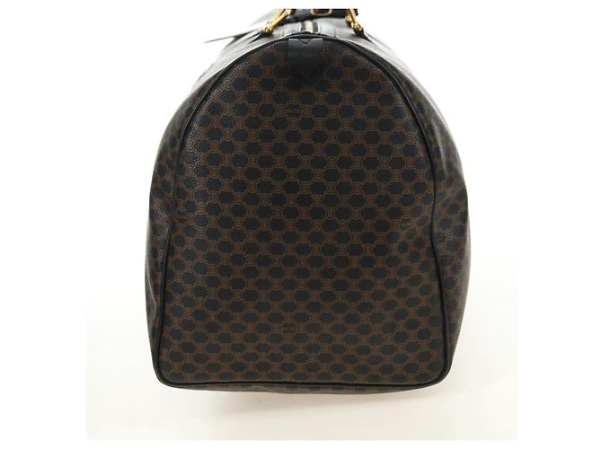 Céline Borsa Boston CELINE in tela Macadam PVC Pelle Nera Oro Auth mr2439 Nero D'oro - vista 3
