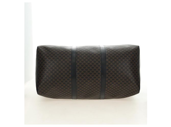Céline Borsa Boston CELINE in tela Macadam PVC Pelle Nera Oro Auth mr2439 Nero D'oro - vista 5