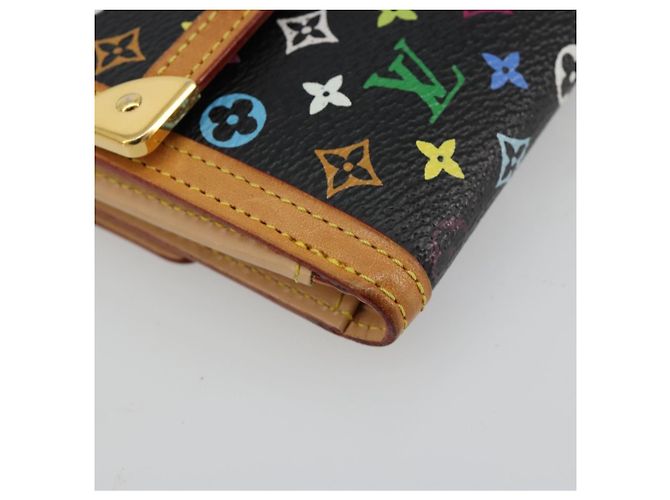LOUIS VUITTON Portafoglio Banconote Carte di Credito Multicolor M92984 Auth 181677A Nero - vista 14