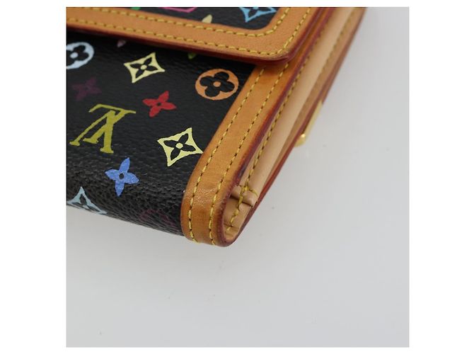 LOUIS VUITTON Portafoglio Banconote Carte di Credito Multicolor M92984 Auth 181677A Nero - vista 15
