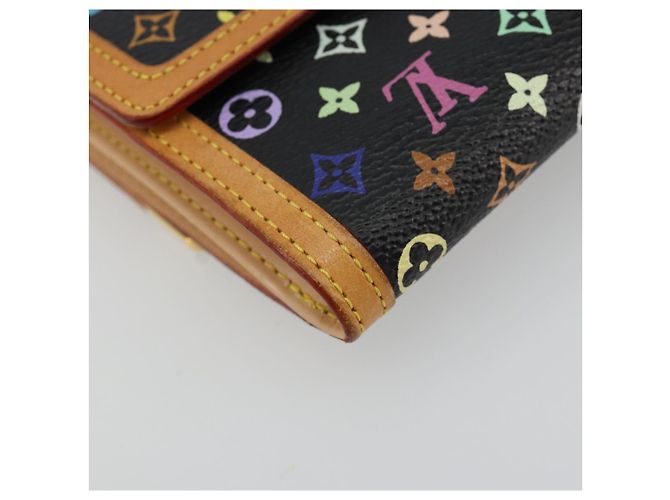 LOUIS VUITTON Portafoglio Banconote Carte di Credito Multicolor M92984 Auth 181677A Nero - vista 16