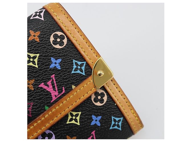 LOUIS VUITTON Portafoglio Banconote Carte di Credito Multicolor M92984 Auth 181677A Nero - vista 17