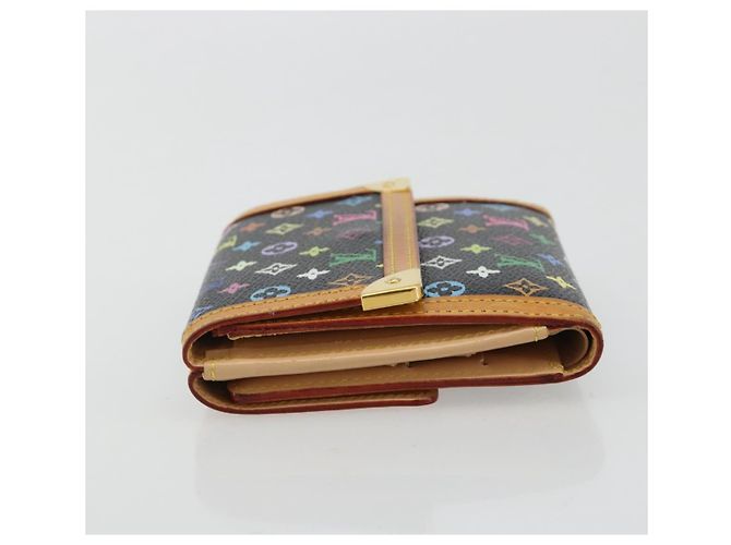LOUIS VUITTON Portafoglio Banconote Carte di Credito Multicolor M92984 Auth 181677A Nero - vista 4