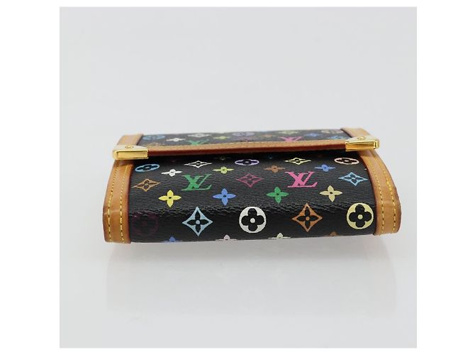 LOUIS VUITTON Portafoglio Banconote Carte di Credito Multicolor M92984 Auth 181677A Nero - vista 6
