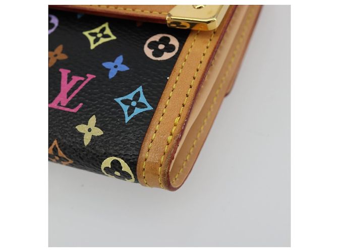 LOUIS VUITTON Portafoglio Banconote Carte di Credito Multicolor M92984 Auth 181677A Nero - vista 7