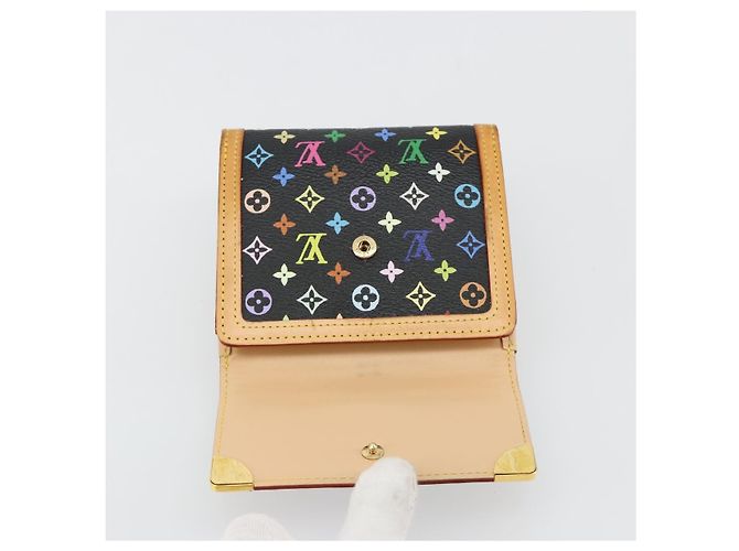 LOUIS VUITTON Portafoglio Banconote Carte di Credito Multicolor M92984 Auth 181677A Nero - vista 8