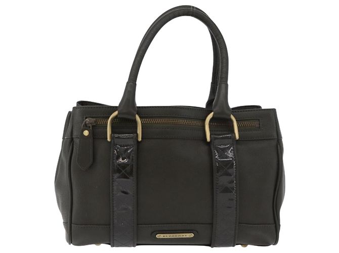 BURBERRY Tote Bag Leder Braun Gold Auth 182465 Golden - Ansicht 13