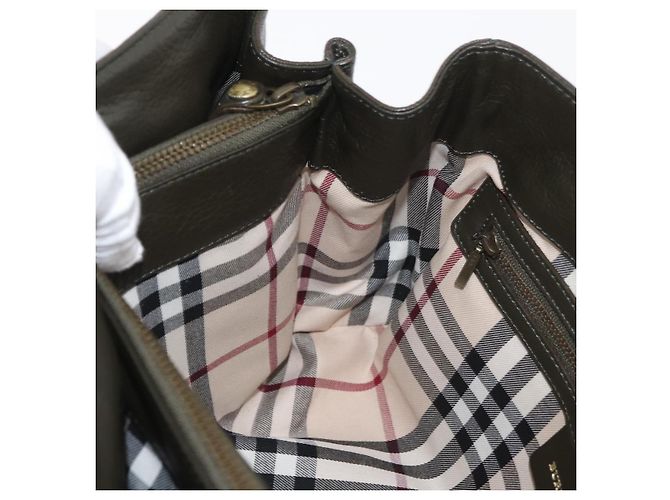 BURBERRY Tote Bag Leder Braun Gold Auth 182465 Golden - Ansicht 19