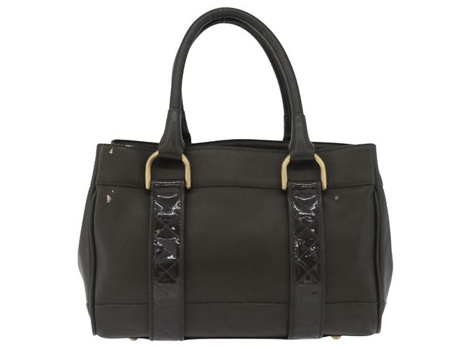 BURBERRY Tote Bag Leder Braun Gold Auth 182465 Golden - Ansicht 2