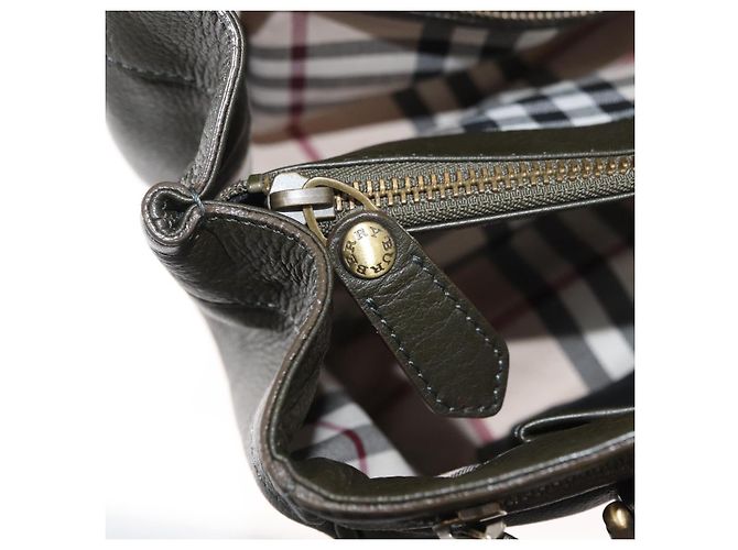 BURBERRY Tote Bag Leder Braun Gold Auth 182465 Golden - Ansicht 25