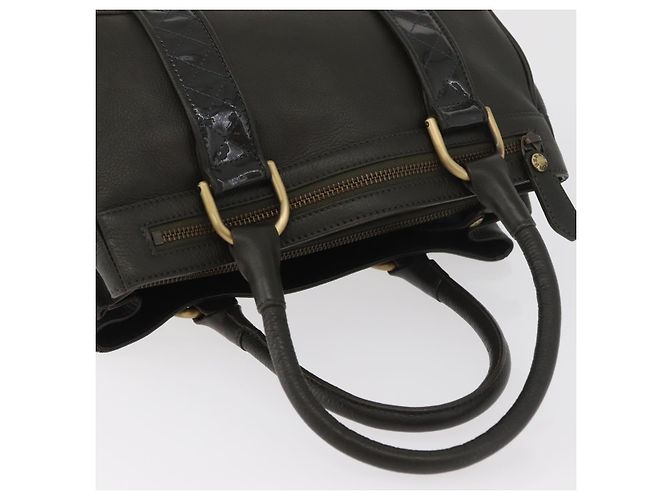 BURBERRY Tote Bag Leder Braun Gold Auth 182465 Golden - Ansicht 7
