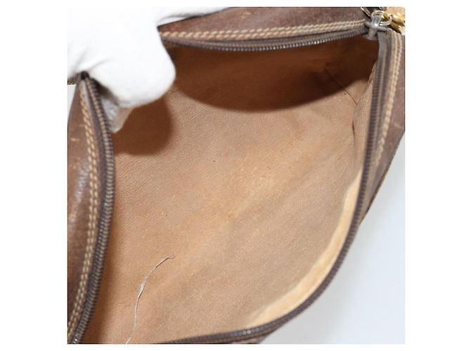 Borsa GUCCI GG Supreme Web Sherry Line in PVC Beige Oro 116 02 089 Auth 171261 D'oro - vista 10
